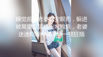 睡觉前给老婆吃安眠药，躲进被窝里抠舔插粉嫩鲍鱼，老婆迷迷糊糊中很听话一顿狂插