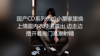 国产CD系列伪娘小薰家里换上情趣内衣楼道露出 边走边撸开着房门高潮射精